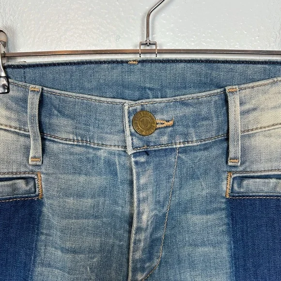 True Religion Distressed Pieced Patchwork Denim Maxi Skirt - Picture 6 of 11